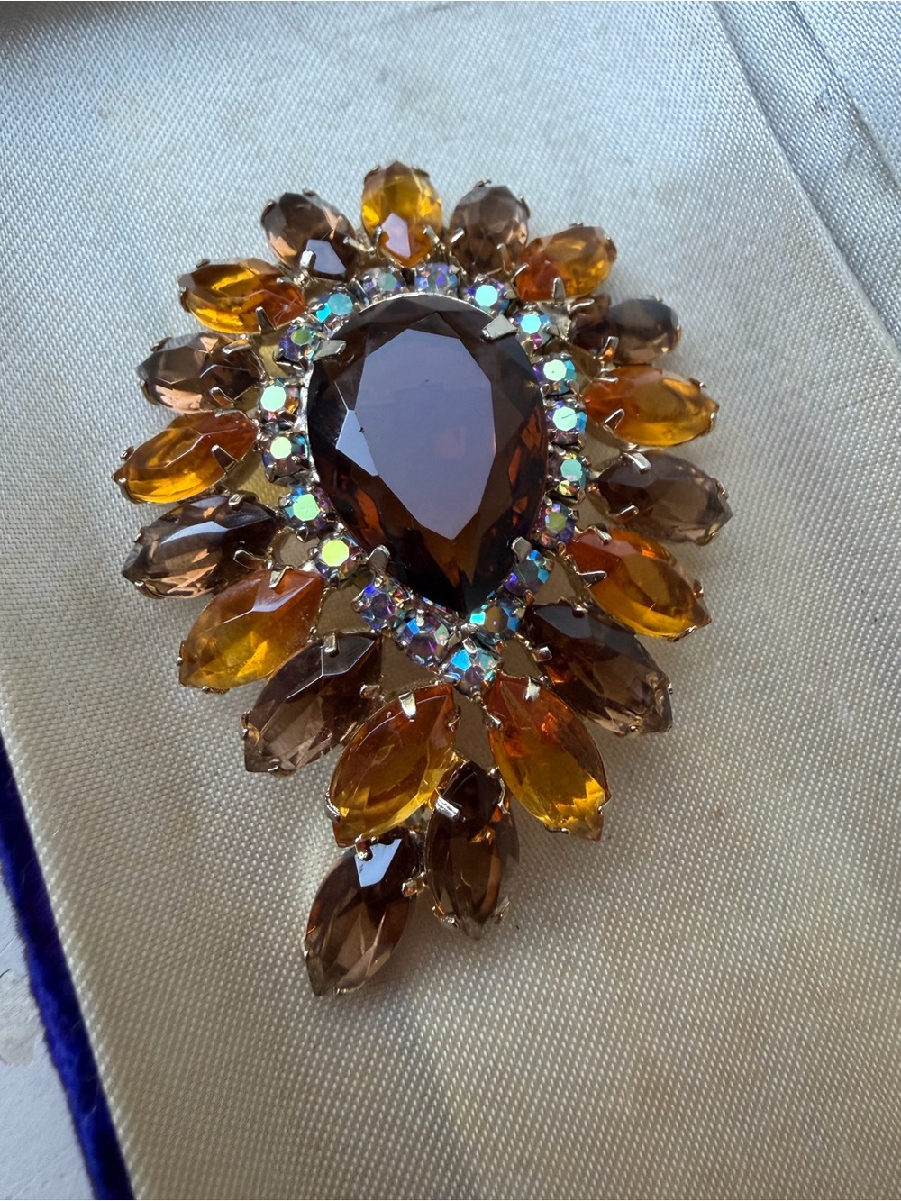 JulianaAmber Teardrop Crystal Brooch